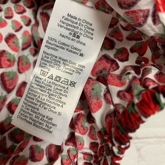 J. Crew Strawberry Swirl Off-Shoulder Cinch Crop Top Size XXS 34” - Picture 5 of 6